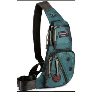 NICGID Sling Bag Chest Shoulder Backpack Crossbody Bags Casual Dark Green Teal